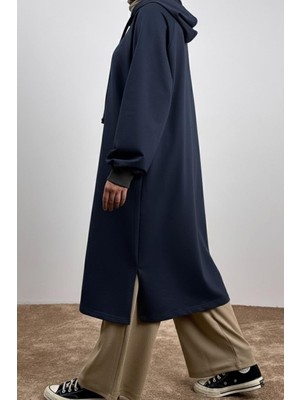 Ande Tesettür Classic Uzun Tunik - Lacivert