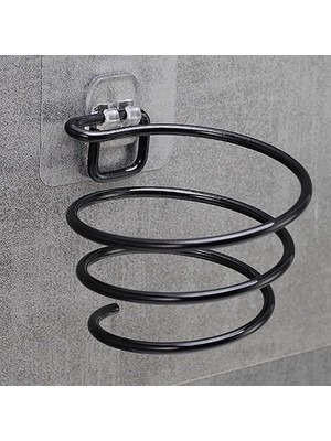 Storemax Güçlü Yapışkanlı Siyah Fön Makinesi Askısı Saç Kurutma Makinesi Tutacağı Yapışkanlı