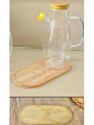 Storemax Bambu 2 Bölmeli Oval Yağdanlık ve Sosluk Altlığı - Şık Doğal Ahşap Görünümlü Stand, Mutfak Tezgahı Için Düzenleyici ve Çok Amaçlı Kullanım