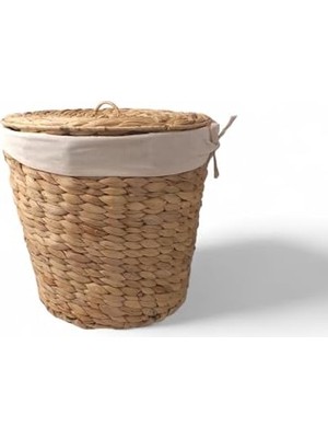 Storemax Su Sümbülü Patates Soğan Kovası | Doğal Hasır Saklama Sepeti | El Yapımı Yuvarlak Şekilli Mutfak Düzenleyici | Dekoratif Sebze Kovası (25X25X25CM)