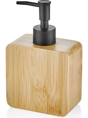 Storemax Doğal Bambu Sıvı Sabunluk, Şık ve Ekolojik Tasarım, Banyo ve Mutfak Için Uygun, Paslanmaz Pompalı, Uzun Ömürlü Ahşap Sıvı Sabunluk Şişesi (Dikdörtgen)