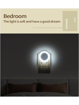 Storemax Duvara Monte LED Gece Lambası, Alacakaranlık Sensörlü, 0.5W Duvar Fişli Gece Lambası, Koridor, Merdiven, Mutfak, Banyo Için, 6'lı Paket Yuvarlak Tasarım