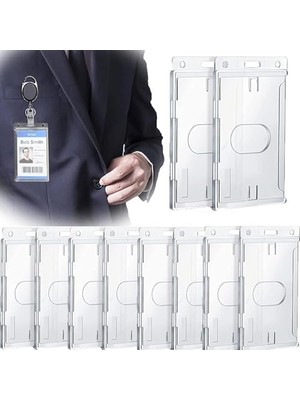 Storemax Kimlik Kartı Tutucu, 10 Adet Pc Şeffaf Malzeme Sert Plastik Kart Tutucu, Kredi Kartı Koruyucu Başparmak Yuvası Kimlik Tutucu, Kolay Erişimli Dayanıklı Kimlik Kartı Tutucu