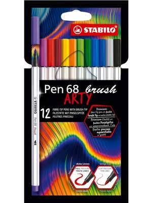 Storemax Pen 68 Brush Arty - Premium Keçeli - 12'li Paket - Çeşitli Renkler