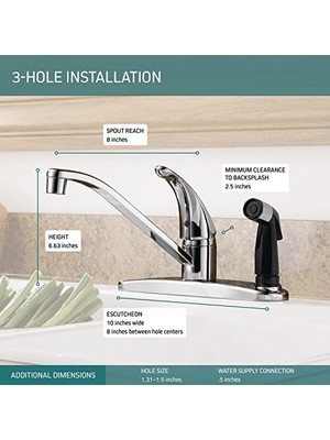 Storemax Entegre Yan Püskürtücülü Tek Kolu Evye Bataryası, Krom P114LF