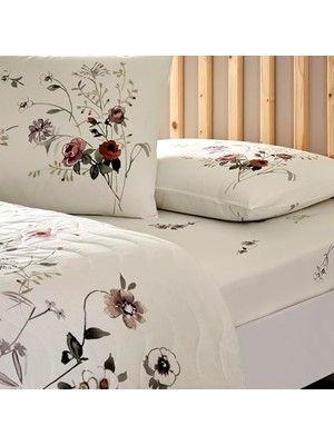 Storemax Alina  Standart Pamuk Nevresim Takımı, Ekru, Çift Kişilik