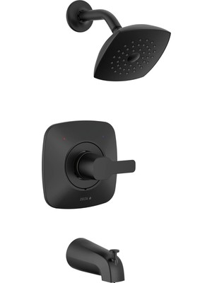 Storemax Faucet Modern 14 Serisi Mat Siyah Duş Bataryası, Küvet ve Duş Döşeme Seti, Tek Sprey Dokunma Temiz Siyah Duş Başlığı, Mat Siyah T144339-BL-PP (Valf Dahil Değildir)