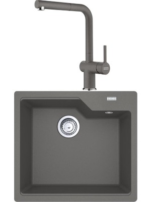 Franke Ubg 610-56 Granit Stone Grey Evye, Actıve Plus Doccıa 2.0 Spiralli, Stone Grey Armatür
