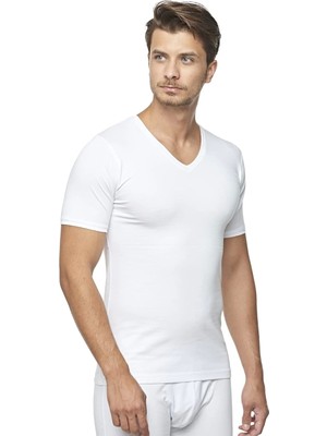 Star 206 Modal Yarım Kol V-Yaka T-Shirt Atlet