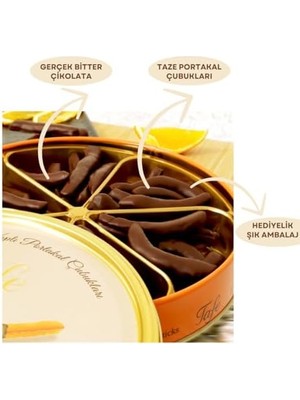 Storemax Tafe Bitter Çikolata Kaplı Portakal Çubukları 300 gr Teneke Kutu