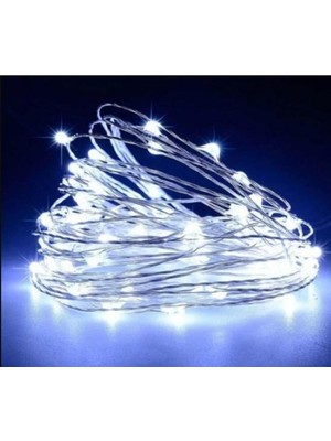 Empressco 10 Metre Beyaz Pilli LED Işık, 6500K, 100 Led, Dekoratif Aydınlatma