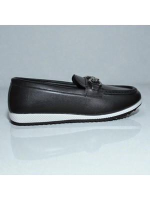 Kadın Ortopedik Spor Taban Loafer – Zincir Tokalı, Hafif ve Kaymaz Günlük Ayakkabı (Siyah)