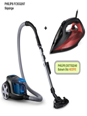 Philips FC9332/07 Buharlı Ütü 2800 Watt Turbo Baslıklı Power Pro Supurge + DST7022 Hediye Ütü