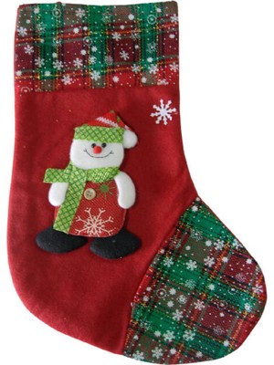 Empressco Yılbaşı Temalı Polar Çorap Kırmızı 25X35