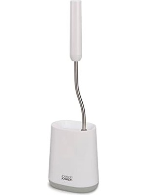 Storemax Lite - Silikon Tuvalet Fırçası, Ince Tutma Saplı, Esnek, Damlatmaz, Tıkanmayan Başlık, Gri/beyaz