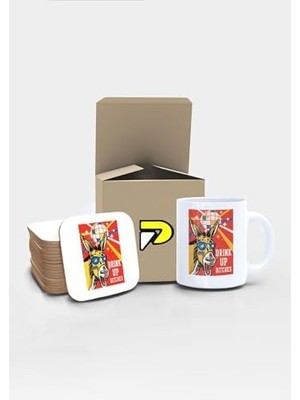 Storemax Drink Up Bitches Komik Eşek Tasarımlı Baskılı Kupa Bardak Seti, Eğlenceli Özel Hediye Mug