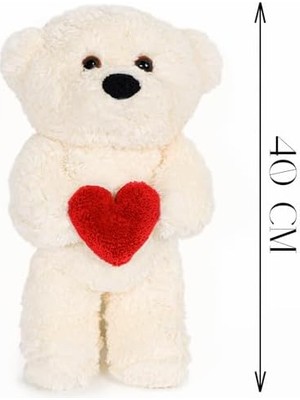 Storemax Özgüner Oyuncak Ayakta Kalpli Ayıcık,pelüş Ayıcık,ofis Hediye,mutlu Ayıcık,aşık Ayıcık,doldurulabilir Pelüş Ayıcık (Krem)