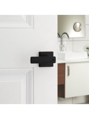 Storemax Breton Iç Mekan Gizlilik Kapı Kolu Kilitli 4'lü Paket, Banyo ve Yatak Odası Için Kapı Kolu, Mat Siyah Ters Çevrilebilir Anahtarsız Dönüş Kilidi, Mikroban Korumalı