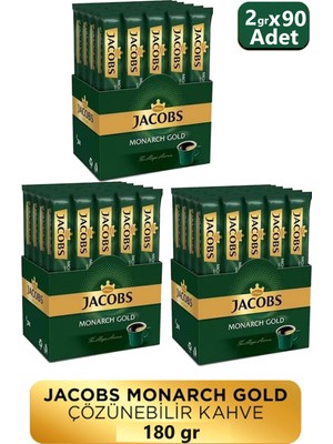 Jacobs Monarch Gold 30'lu 2gr Çözülebilir Kahve x 3 Paket