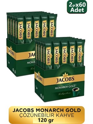 Jacobs Monarch Gold 30'lu 2gr Çözülebilir Kahve x 2 Paket