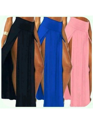 Moda Şahsenem B101055 Uzun Derin Yırbrfaçlı Etek