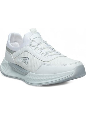 Cakgo Acropol 137-26 Cilt Deri Slip On Anatomik Sneaker Beyaz Gümüş 36-40