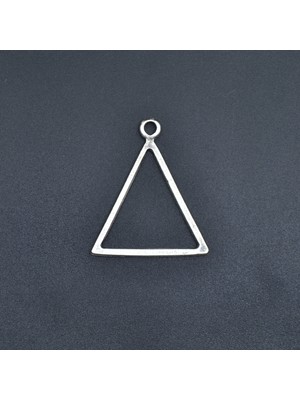 Alooya Üçgen Geometrik Gümüş Kaplama Kolye Ucu