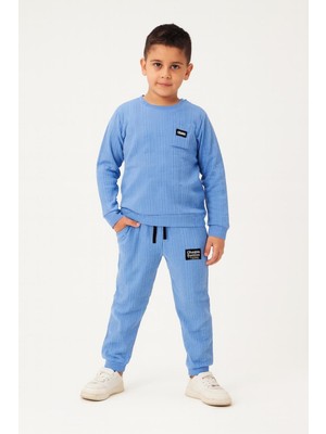 New Kids Cepli Mevsimlik Bürümcük Kumaş Erkek Çocuk Eşofman Takımı