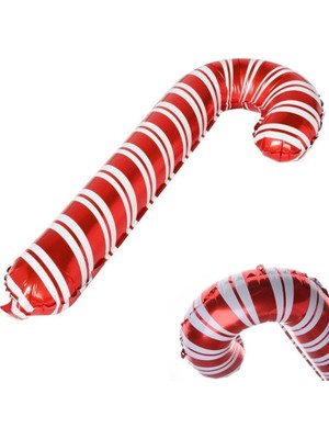 Pandoli Yılbaşı Candy Cane Baston Şeker Şekilli Folyo Balon 80X36 cm 1 Adet