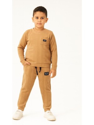 New Kids Cepli Mevsimlik Bürümcük Kumaş Erkek Çocuk Eşofman Takımı