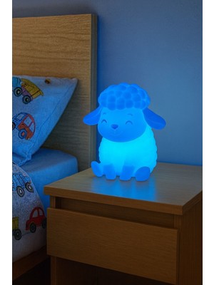 LayerForge Sevimli Kuzu Gece Lambası Kablolu LED Çocuk Odası Aydınlatma Uyku Arkadaşı Kuzu Lambası Çevre Dostu Pla