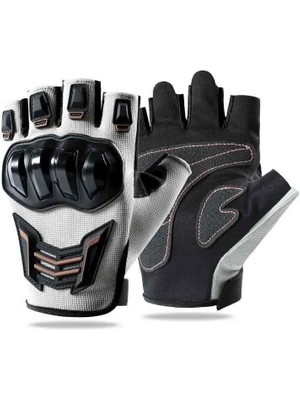 Zigver Unisex Korumalı Yarım Parmak Premium Motorsiklet Eldiveni