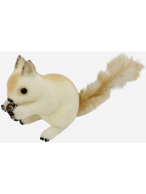 Empressco Beyaz Dekoratif Sincap Figürü, Ev ve Ofis Şıklığına Doğal Dokunuş