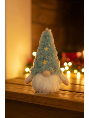 Empressco Yıldızlı Mavi Şapkalı Cüce Yılbaşı Ağaç Süsü, Renkli ve Şirin Dekoratif Figür