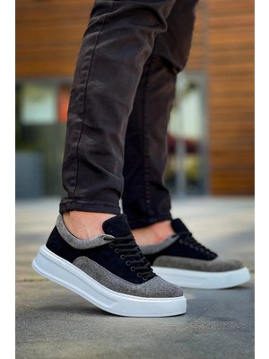 KB-005 Kuback Siyah Gri Süet Bağcıklı  Günlük Erkek  Ayakkabı