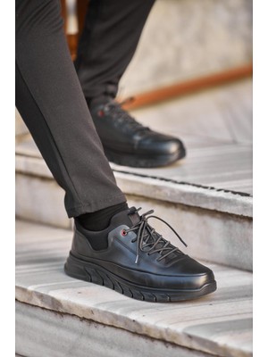 Sardınelli Siyah Hakiki Deri Erkek Ayakkabı Modeli