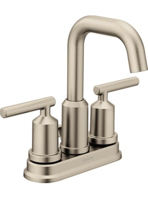 Moen 6150BN Gibson Iki Kollu Orta Set Yüksek Ark Modern Banyo Musluğu, Drenaj Takımı Ile, Fırçalanmı