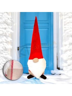 Empressco Yılbaşı Noel Baba Biblo Bej Ekose, Renkli Dekoratif Figür, Şık ve Sıcak Atmosfer
