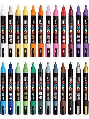 AyrStore Uni Posca Markör Kalem 5m 24'lü Set 1.8-2.5 mm Keçe Uçlu