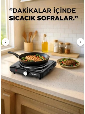 Ergin Group Termostatlı Ayarlanabilir Elektrikli Pleyt Tekli Ocak 1500 Watt