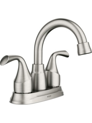 Moen Idora Spot Dirençli Fırçalanmış Nikel Iki Saplı Centerset Banyo Lavabo Bataryası Tahliye Montaj