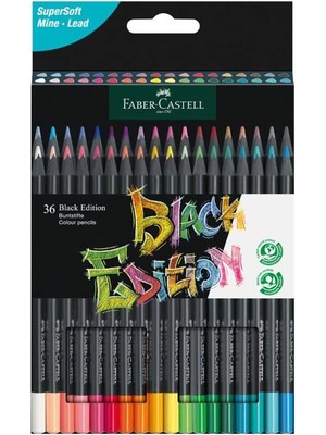 AyrStore Faber-Castell 116436 - Renkli Kalemler Blackwood, Black Edition, 36'lı Kutu