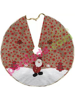 Empressco Kahverengi Desenli Jüt Yılbaşı Ağacı Örtüsü, 70 Cm, Renkli ve Şık Süsleme Seçeneği