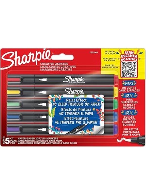 AyrStore Sharpıe Creative Marker Akrilik Boya Kalemleri | Su Bazlı Boya Kalemi Fırça Uçlu | Mürekkep Kağıdı