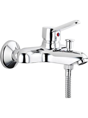 AyrStore Viva Banyo Bataryası A41045, Duvardan Montaj, Krom, Seramik Kartuşlu, Pirinç Gövde