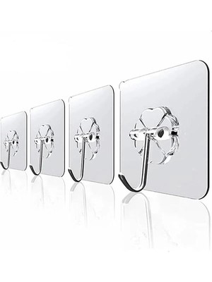 AyrStore Askı Askılık 10 Adet Güçlü Şeffaf Duvar Askısı Askılığı Yapışkan Vantuz Kanca Mutfak Banyo
