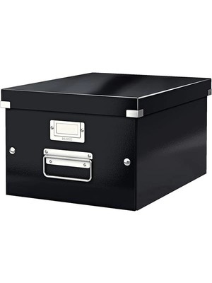 AyrStore 60440095 Orta Boy Saklama ve Taşıma Kutusu (A4, Click ve Store Için) Siyah