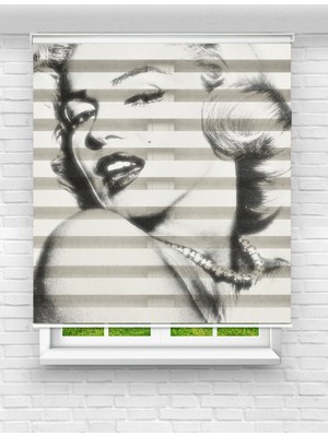 MAS Marilyn Monroe Baskılı Zebra Perde | Şık ve Ikonik Tasarım