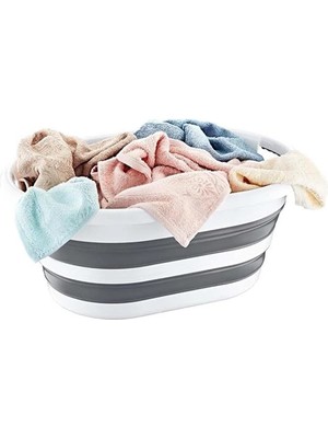 AyrStore Akay Bee Home Katlanabilir Çamaşır ve Oyuncak Sepeti, Gri