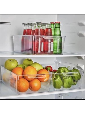 AyrStore 1 Adet Kırılmaz Ultra Dayanıklı Buzdolabı Düzenleyici Organizer Kutu Şeffaf - x Large Boy